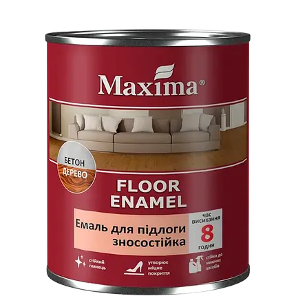 Емаль для підлоги зносостійка Maxima жовто-коричневий 0.7 кг, фото 1