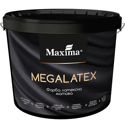 Фарба латексна «MEGALATEX» Maxima база TR матовий 12 кг, фото 1