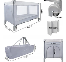 Дорожнє дитяче ліжечко складний манеж Malplay 65.5 x 125см, фото 2