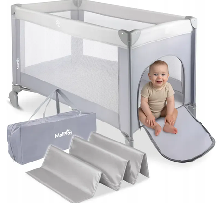 Дорожнє дитяче ліжечко складний манеж Malplay 65.5 x 125см, фото 1
