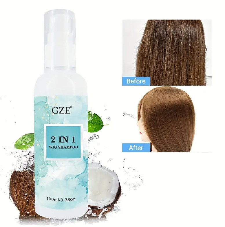 Шампунь GZE 2в1 для синтетичних перук для об'єму розплутування збереження кольору та м'якості 100 мл, фото 1