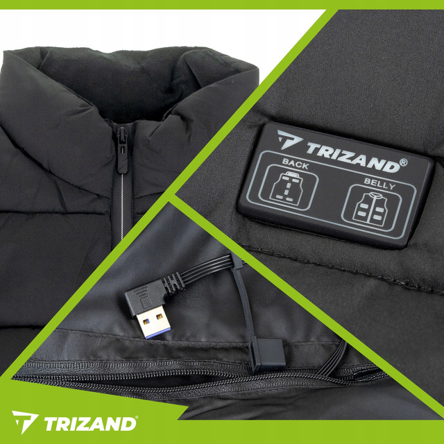 Камізелька з підігрівом TRIZAND 11 зон, USB, XL