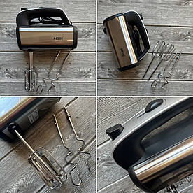 Ручний міксер A-PLUS AP-1558 400 Вт, 5 швидкостей, 2 насадки (Вінчики + Гаки для тіста), Нержавіюча сталь, Компактний