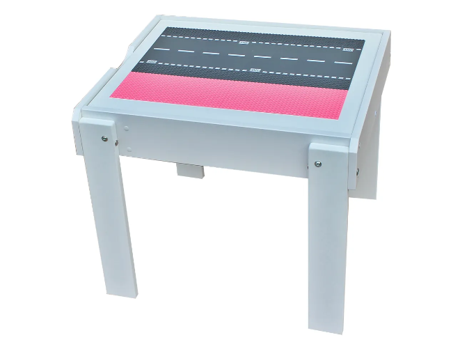 Дитячий столик пісочниця Yuliana з підсвічуванням і ігровою поверхнею LEGO Classic дорога+рожевий