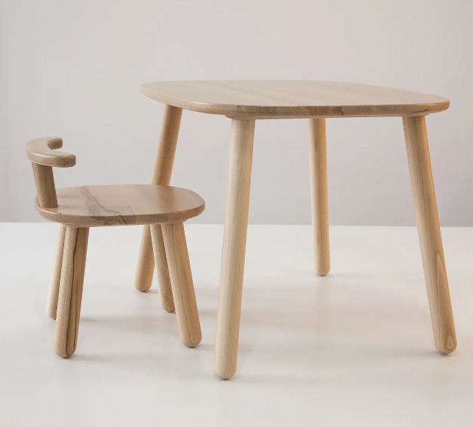 Століки та стільчики для малюків | комплект стіл і стілець 2-4 роки, бук