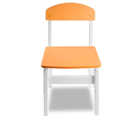 Стільчик дитячий для сидіння "Woody" білий із жовтогарячою сидушкою.