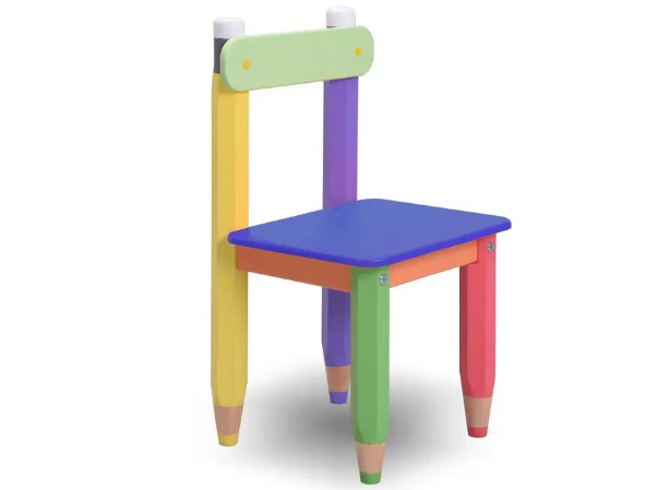 Стільчик для дітей від року "Олівці". Колір сидіння синій