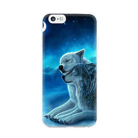 Чохол силіконовий бампер для Iphone SE з малюнком закохані вовки