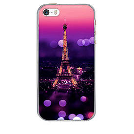 Чохол силіконовий бампер для Iphone SE з малюнком Ейфелева вежа фото