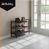 Полиця для взуття Ruhhy 3-рівнева, метал+MDF, лофт, 79×30×58,5 см, фото 6
