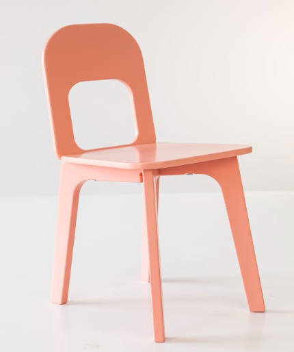 Стілець дитячій з фанери 2-4 роки кораловий
