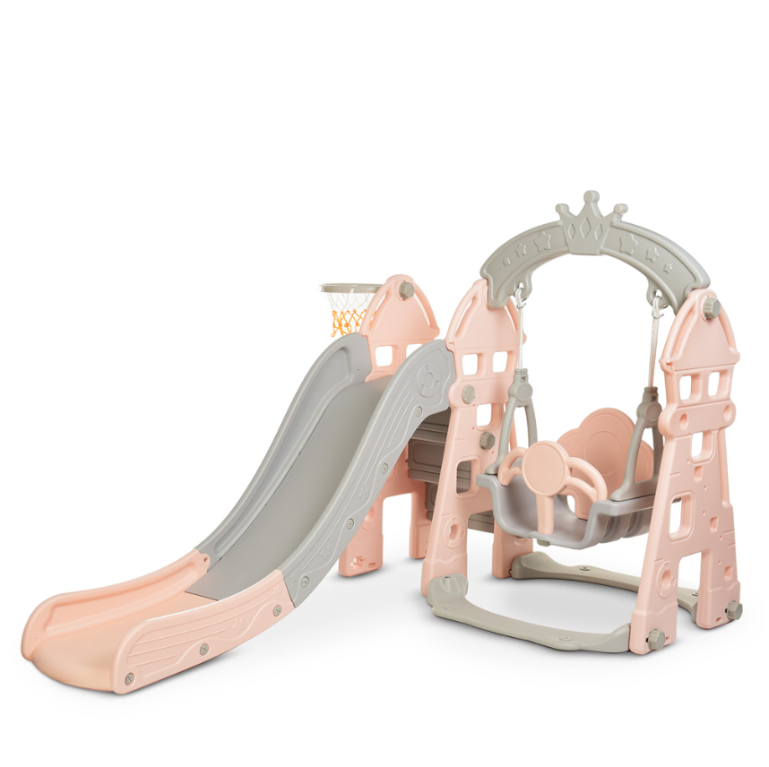 Гірка гойдалка дитяча Bambi House з баскетбольним кільцем, фото 1