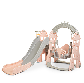 Гірка гойдалка Bambi House 146х183х120 з баскетбольним кільцем (дитяча)