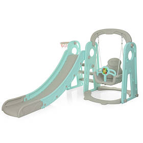 Гірка гойдалка Bambi YG2020-1 дитяча 153х195х113 см з баскетбольним кільцем