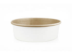 Салатник 500 мл паперовий білий-крафт d150, 50 шт/уп, 500 шт/ящ.