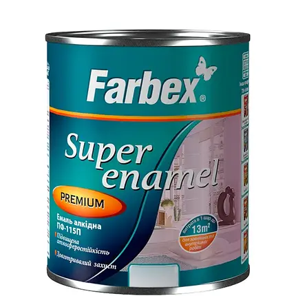 Емаль алкідна ПФ-115П Farbex зелений 0.3 кг, фото 1