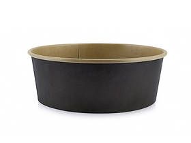 Салатник 750 мл паперовий чорний-крафт d150, 50 шт/уп, 500 шт/ящ.