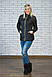 Жіноча коротка куртка чорна демисезон, фото 3