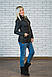 Жіноча коротка куртка чорна демисезон, фото 2