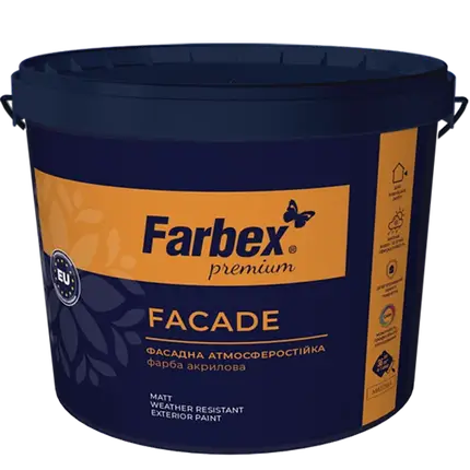 Фарба фасадна високоякісна ВДА "Facade" Farbex білий (база А) 4.2 кг, фото 1
