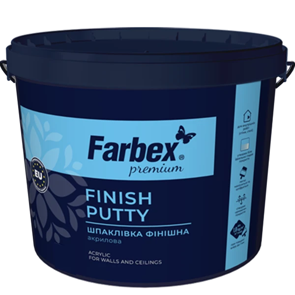 Шпаклівка фінішна акрилова Farbex білий 17 кг