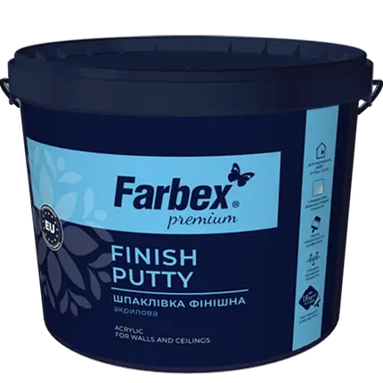 Шпаклівка фінішна акрилова Farbex білий 17 кг, фото 1