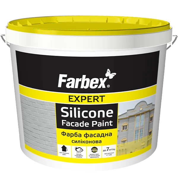 Фарба фасадна силіконова Farbex білий (база А) 14 кг