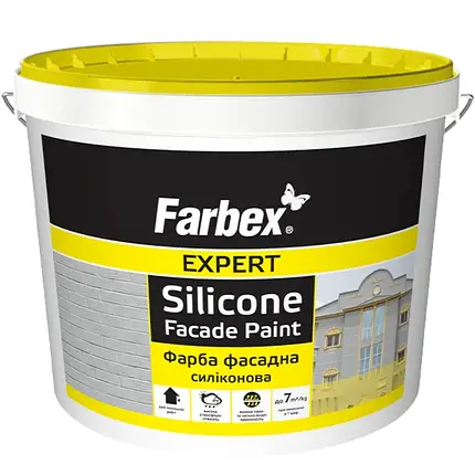 Фарба фасадна силіконова Farbex білий (база А) 14 кг, фото 1