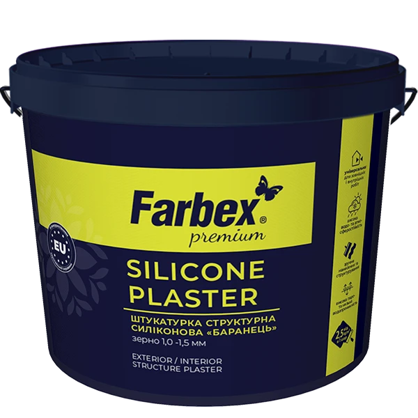 Штукатурка структурна силіконова "Баранець" Farbex білий (база А) 18 кг