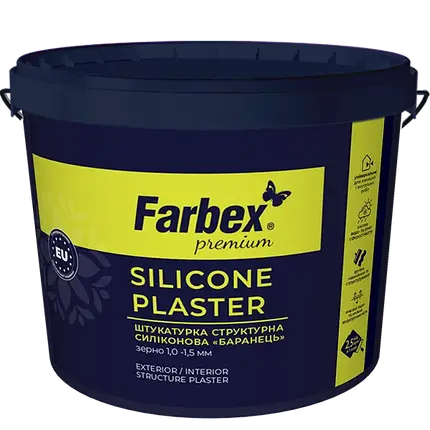 Штукатурка структурна силіконова "Баранець" Farbex білий (база А) 18 кг, фото 1