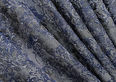 Шторна тканина "Льон Преміум", Туреччина. Колір сірий з синім. Код 1835ш