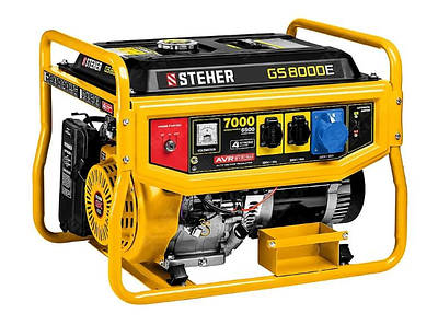 Бензиновий генератор STEHER GS-8000Е 7 кВт, 4-тактний, однофазний, бак 25 л