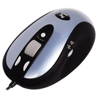 Миша A4-X6-90D 2x, PS/2+USB GLaser wheel mouse, Колір:темно-синій з чорним