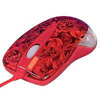 Мышь A4-X6-999D 2x, PS/2+USB GLaser wheel mouse, "Роза"- супердизайн!,