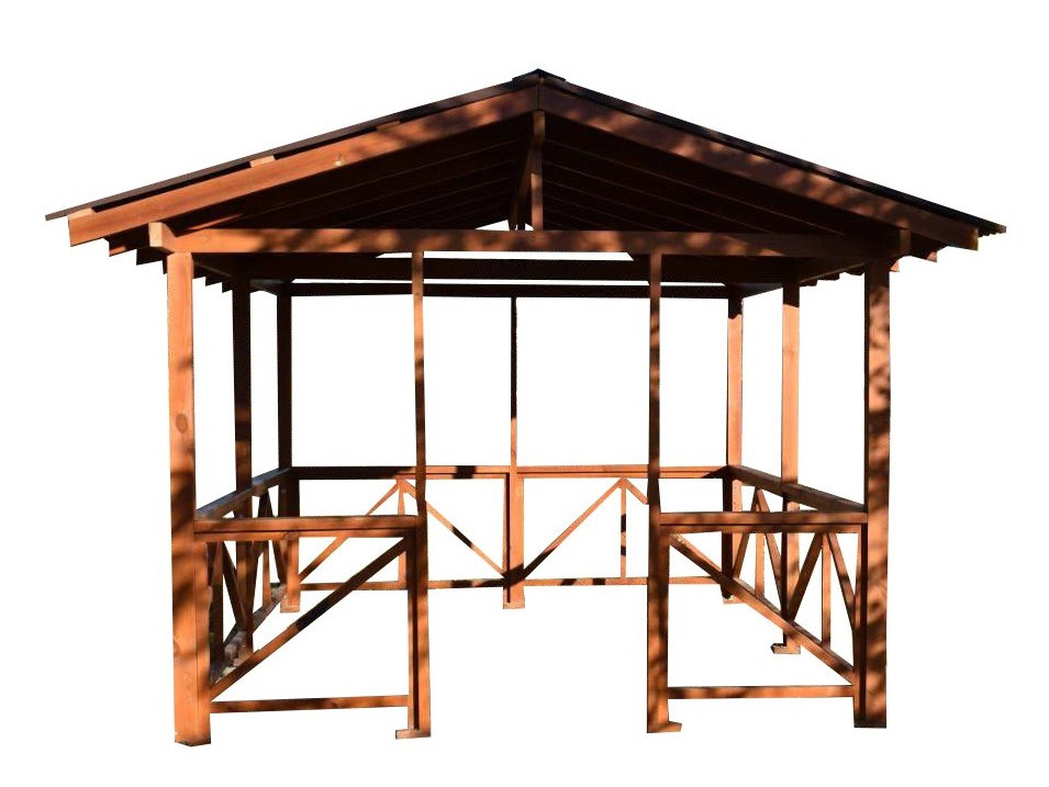 Альтанки дерев'яні дачні садові розбірні,  (на 14-16 осіб) "Дельта"