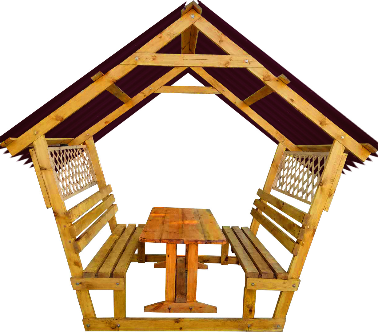 Альтанка дерев'яна з бруса, розбірна (на 8 людей) "Дачна"