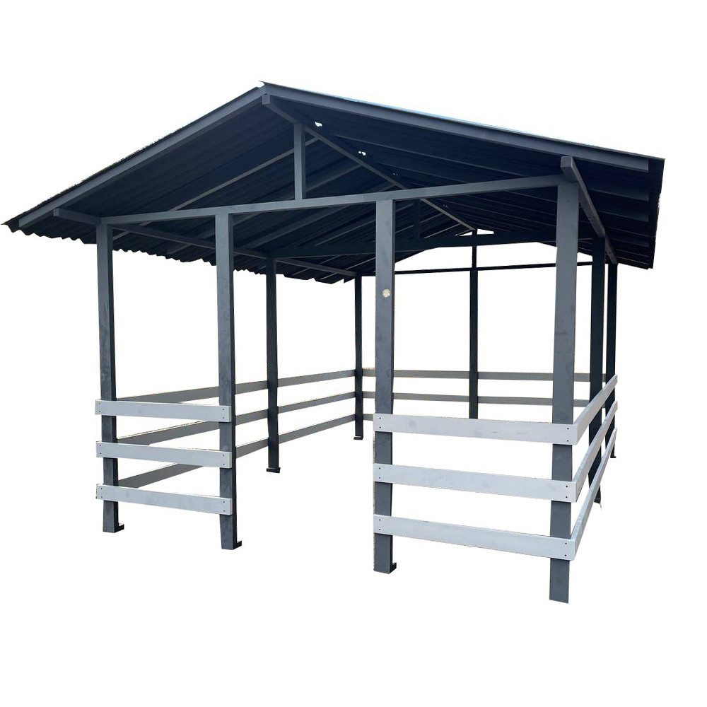 Відкрита літня альтанка з дерева на ділянці, 3х4 м (на 14-16 осіб) "Юніт Хіт", розбірна