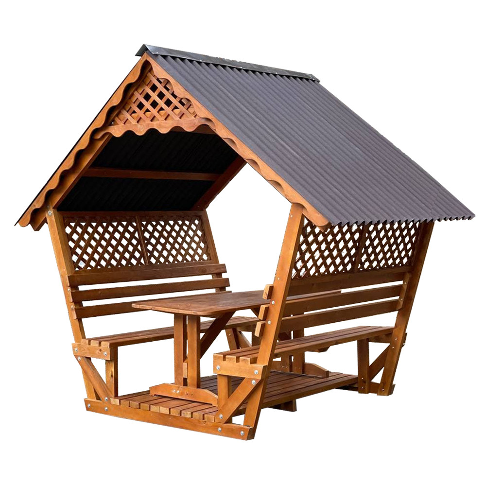 Садова альтанка з бруса для дачі  "Люкс"