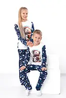 Пижамы новогодние для всей семьи Фемели Лук, футер начос, размеры: детские 98-170см, женские 44-54, мужские 48-56