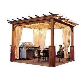 Пергола навіс для саду | Дерев'яна пергола 4 на 4 м, "Ліішь"