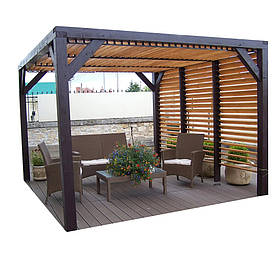 Пергола навіс для саду | Дерев'яна пергола 4 на 4 м,"Лімерик"