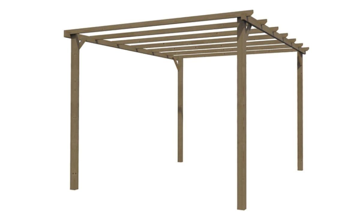 Перголи для дачі | Тераси-перголи | Дерев'яна пергола 4 на 4 м, "Салоніки"