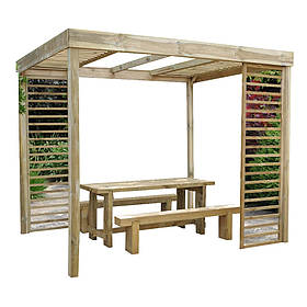 Перголи для дачі | Тераси-перголи | Дерев'яна пергола 4 на 4 м,  "Патри"