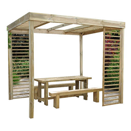 Перголи для дачі | Тераси-перголи | Дерев'яна пергола 4 на 4 м,  "Патри", фото 1