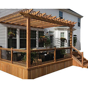 Перголи для дачі | Тераси-перголи | Дерев'яна пергола 4 на 3 м,  "Кавала"