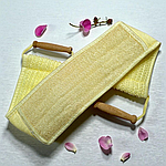 Мочалка з люфи довга з дерев'яними ручками 63 см №17