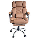 Офісне крісло MASTER PRESTIGE KO42CAP —  підніжка, коричнева екошкіра, обертове, регульоване, до 150 кг, фото 2