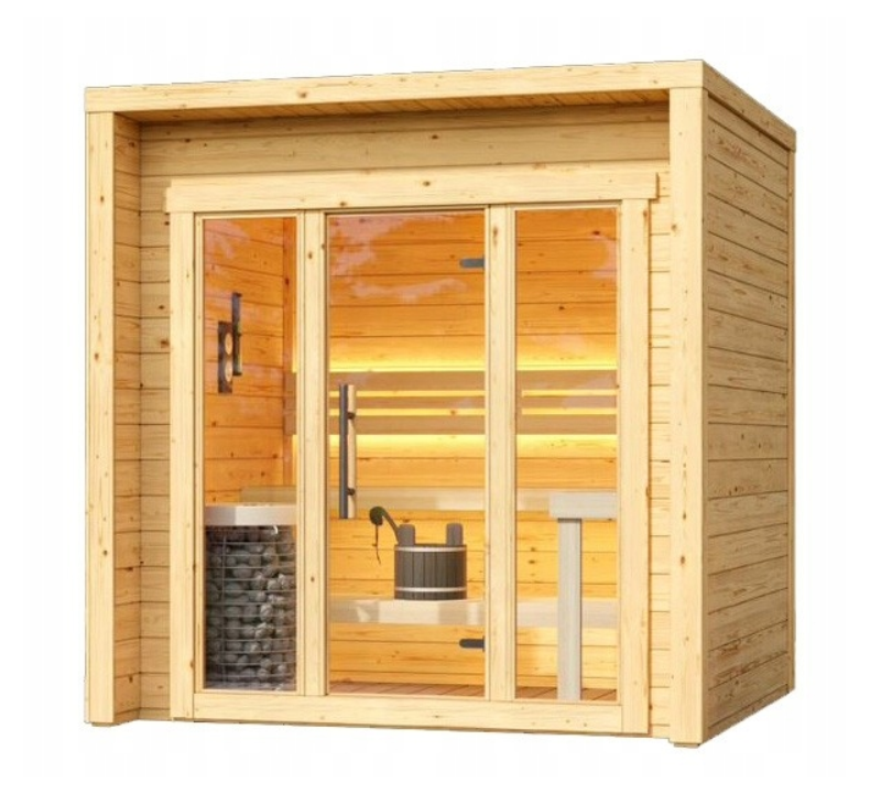 Дерев'яна модульна Лазня "Стоктон" 230*215*240 см. з панорамними вікнами