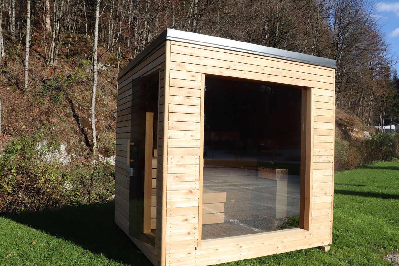 Дерев'яна модульна Лазня "Ланс" 230*250*300 см. з панорамними вікнами