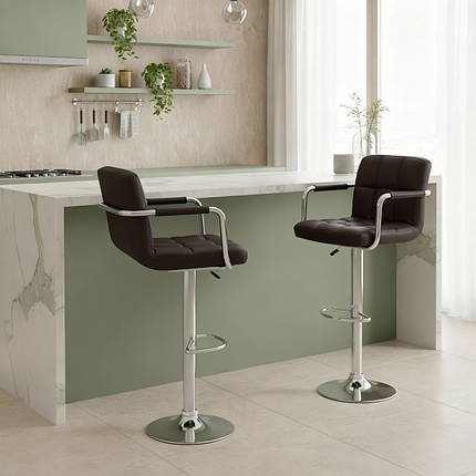 Барний стілець Just Sit Astana до100 кг. коричневий стілець візажиста, барне крісло, фото 1